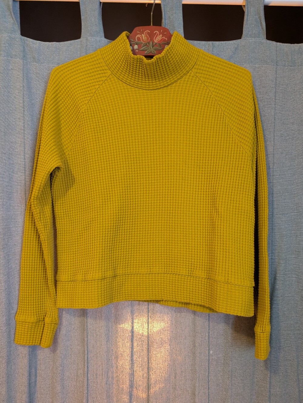 The North Face Women's Waffle Knit Turtleneck Sweater in Chartreuse